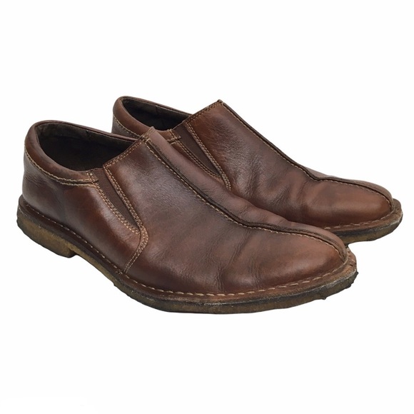 JOHNSTON & MURPHY Loafers Brown Leather Slip On Sheepskin Crepe Sole Size 12M - Picture 13 of 13